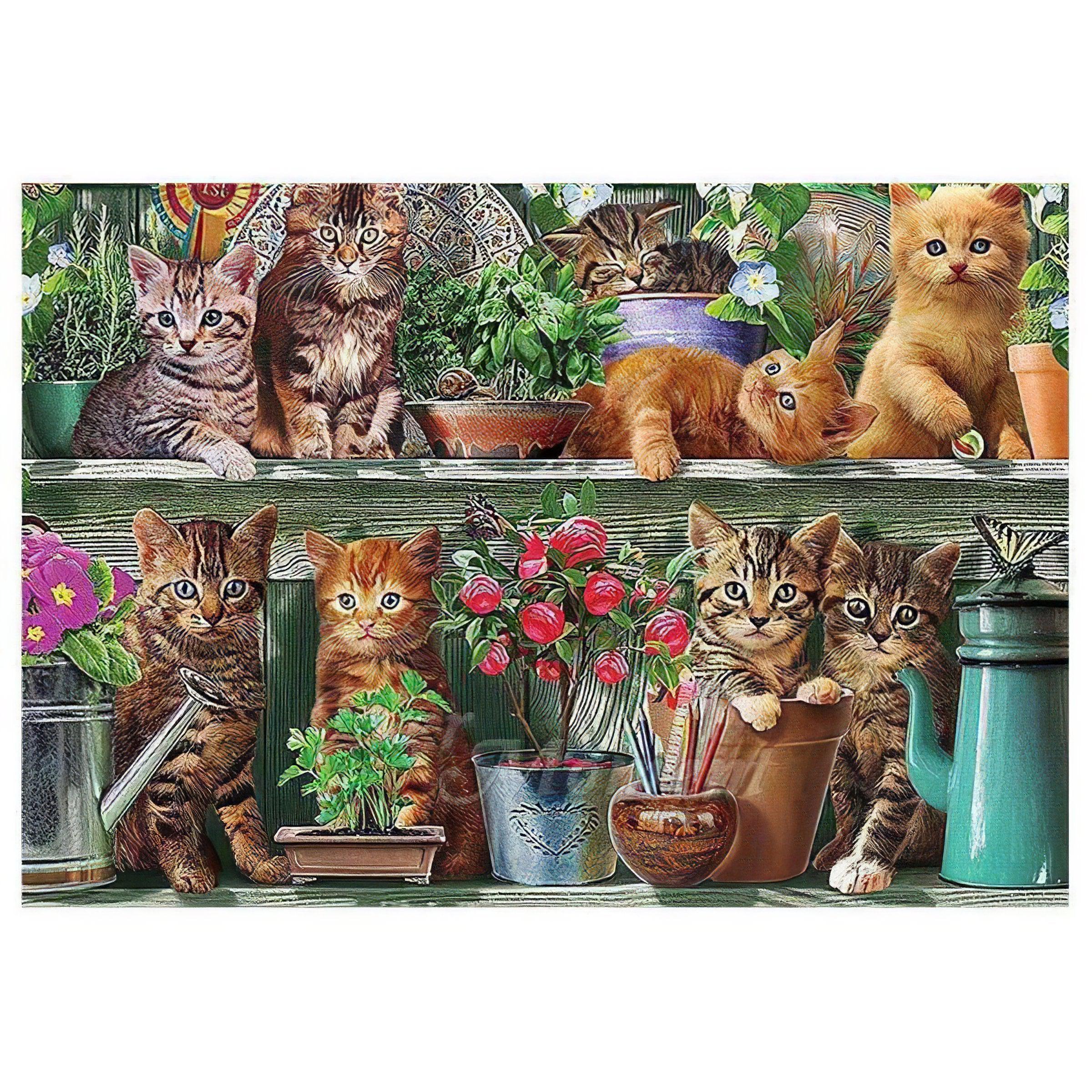 Diamond Painting - Katzen mit Pflanzen