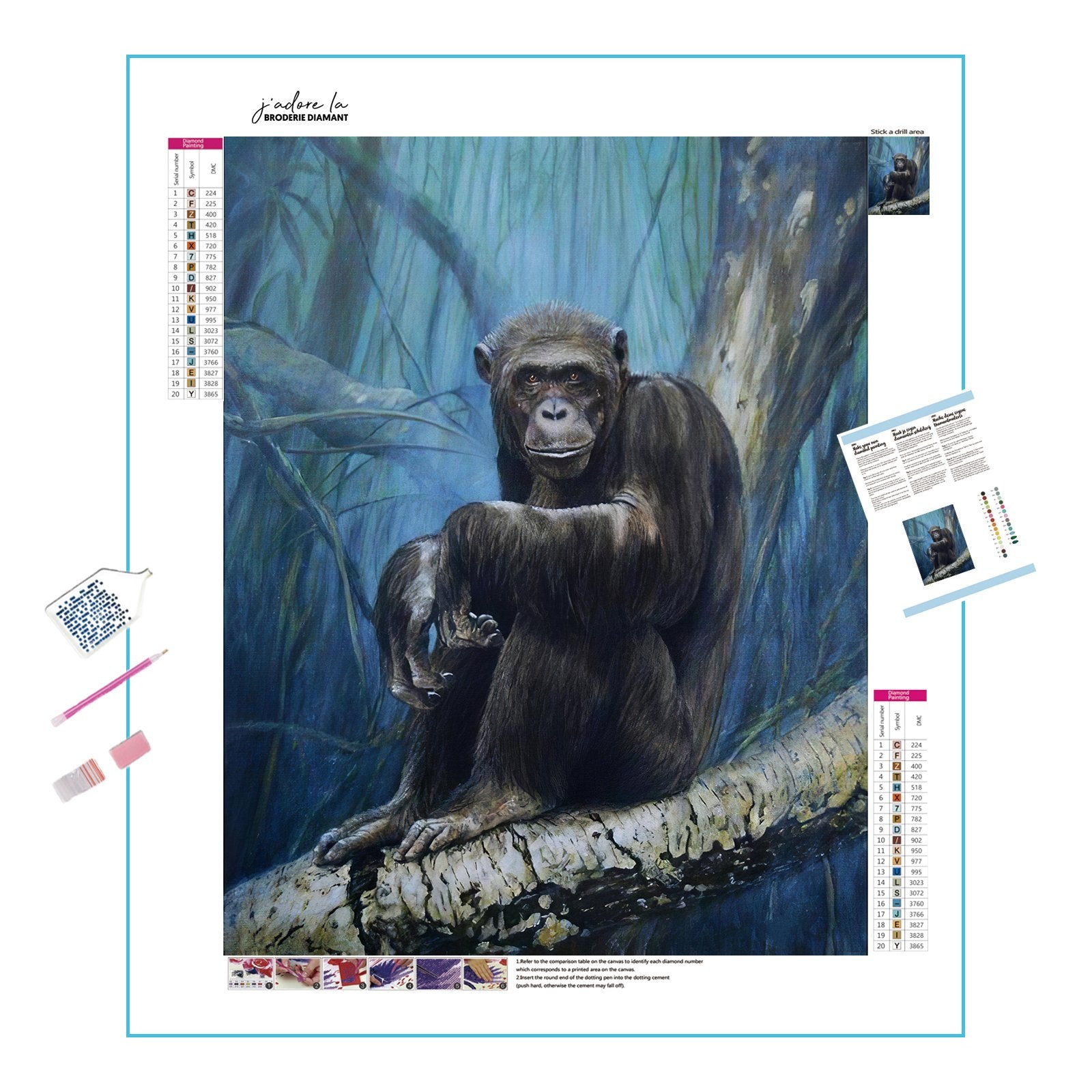 Diamond Painting - Schimpanse im Baum