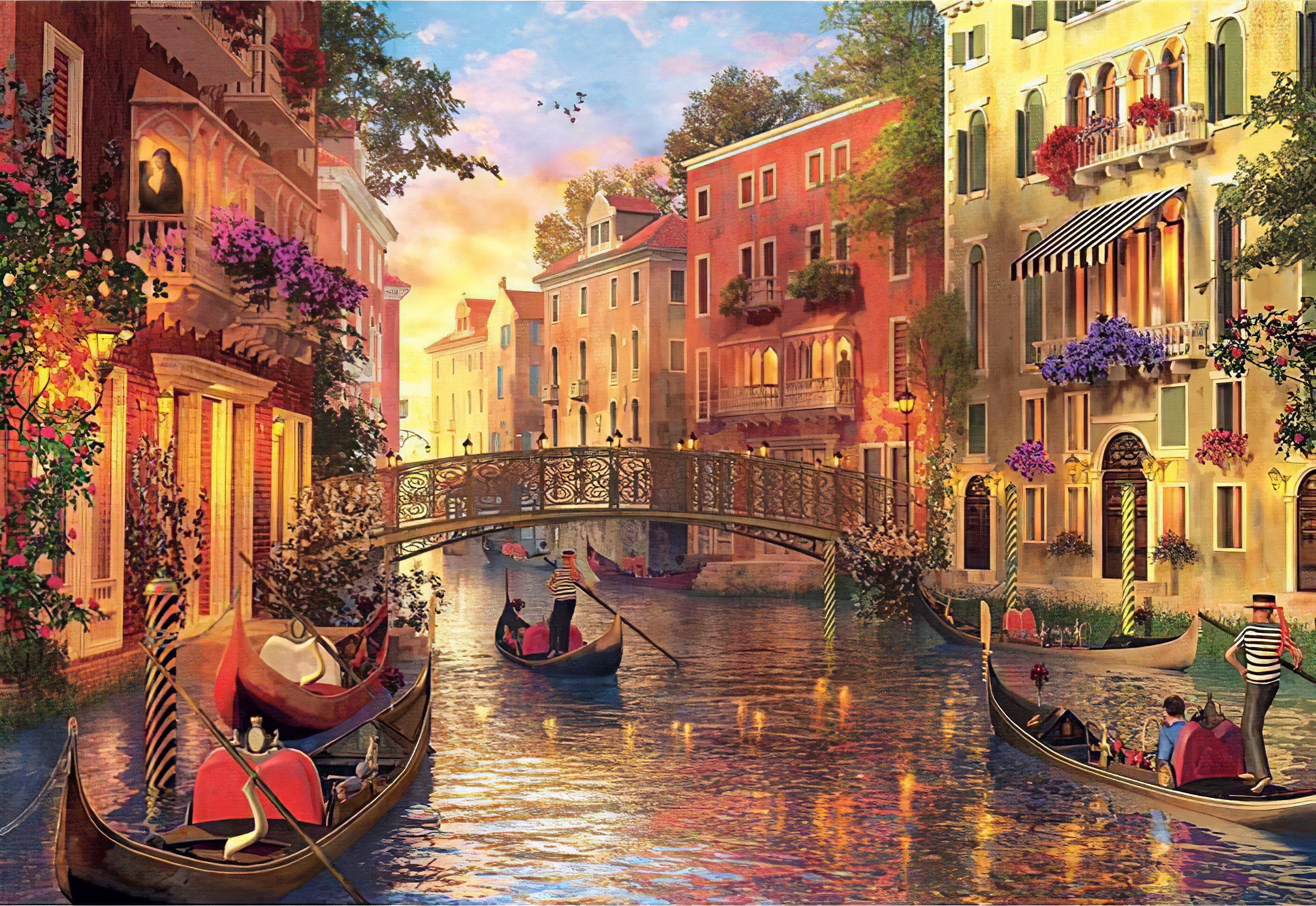 Diamond Painting - Venice City Bridge At Dusk