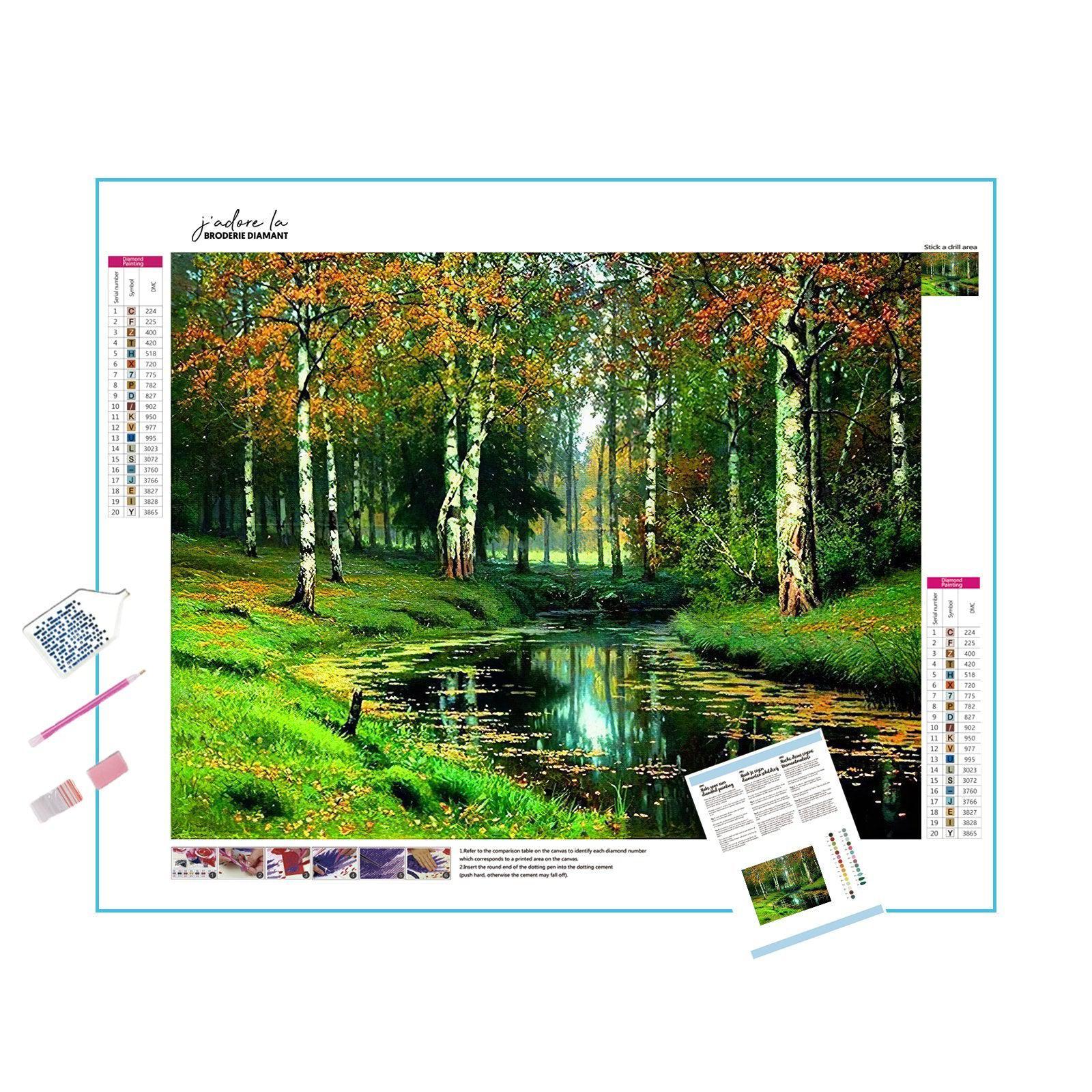 Diamond Painting - Dunkles Wasser und Wald