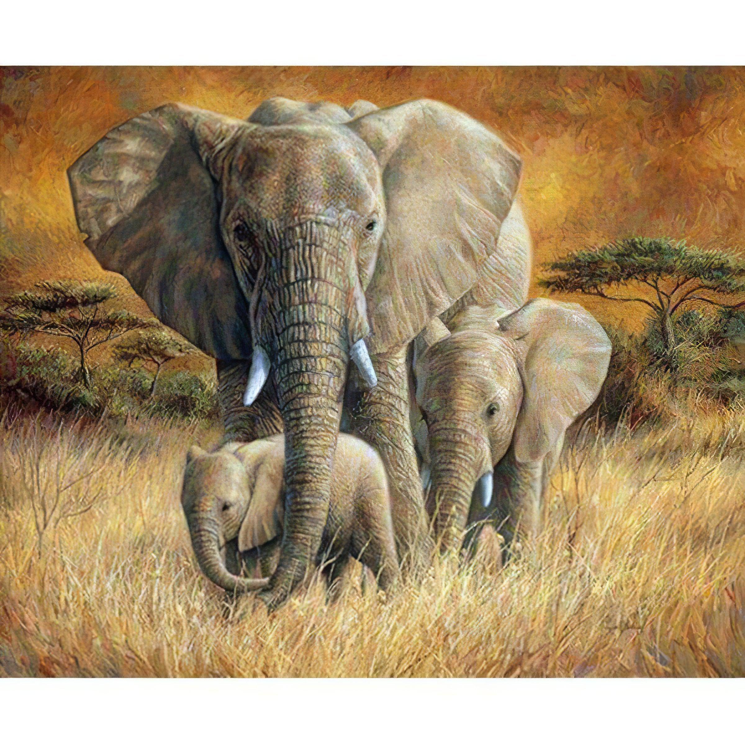 Diamond Painting - Elefantenfamilie