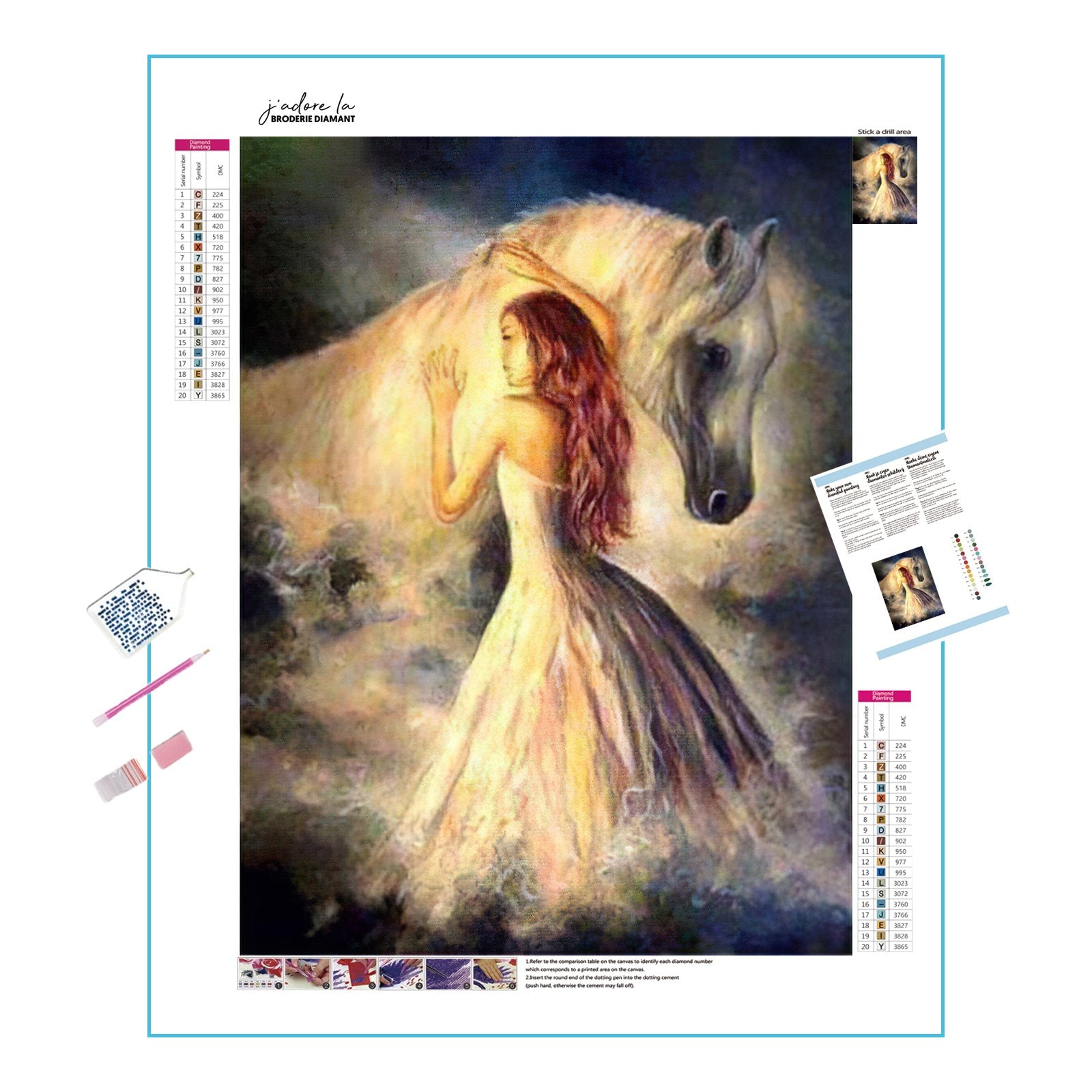 Diamond Painting - Mädchen und Pferd