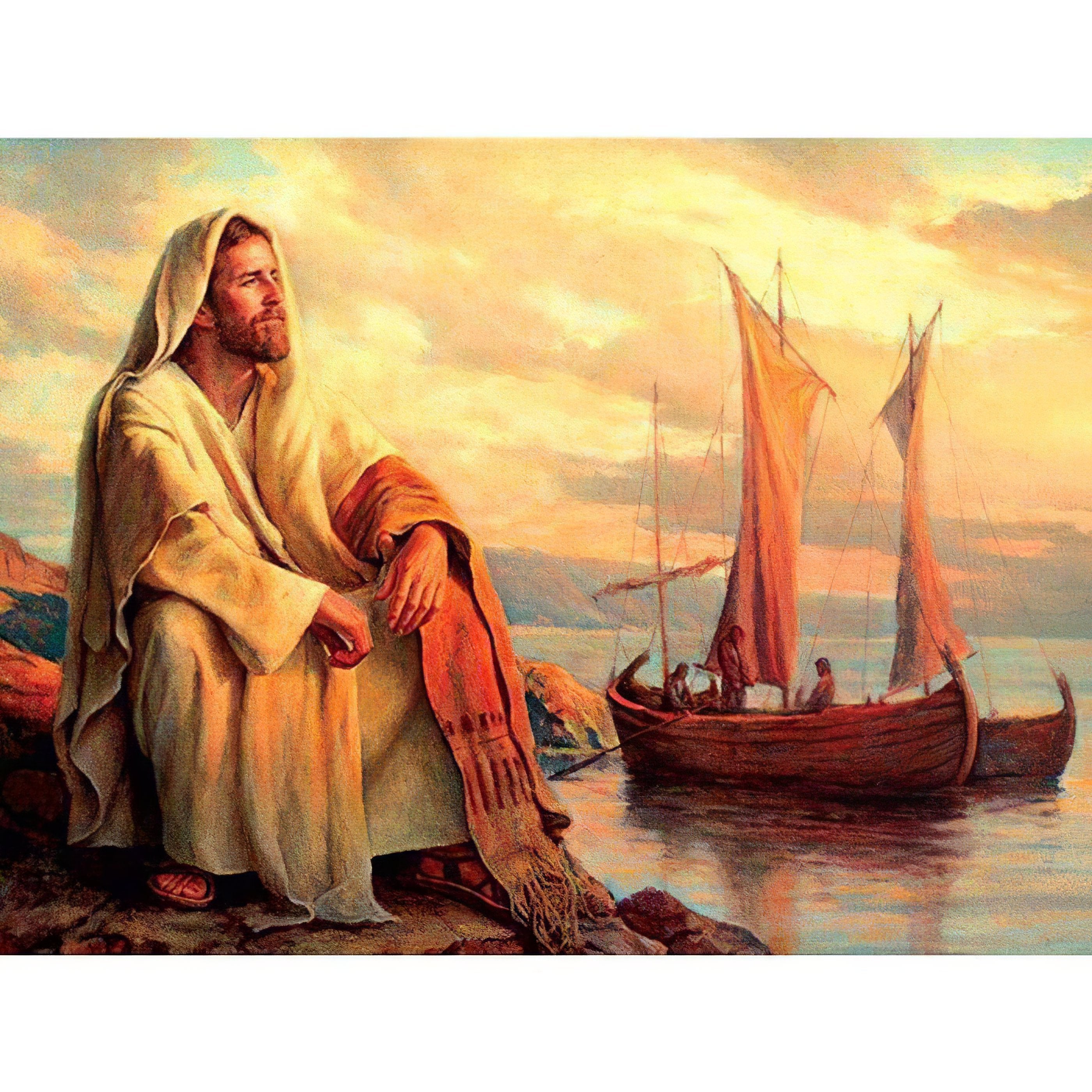 Diamond Painting - Jesus und Schiff