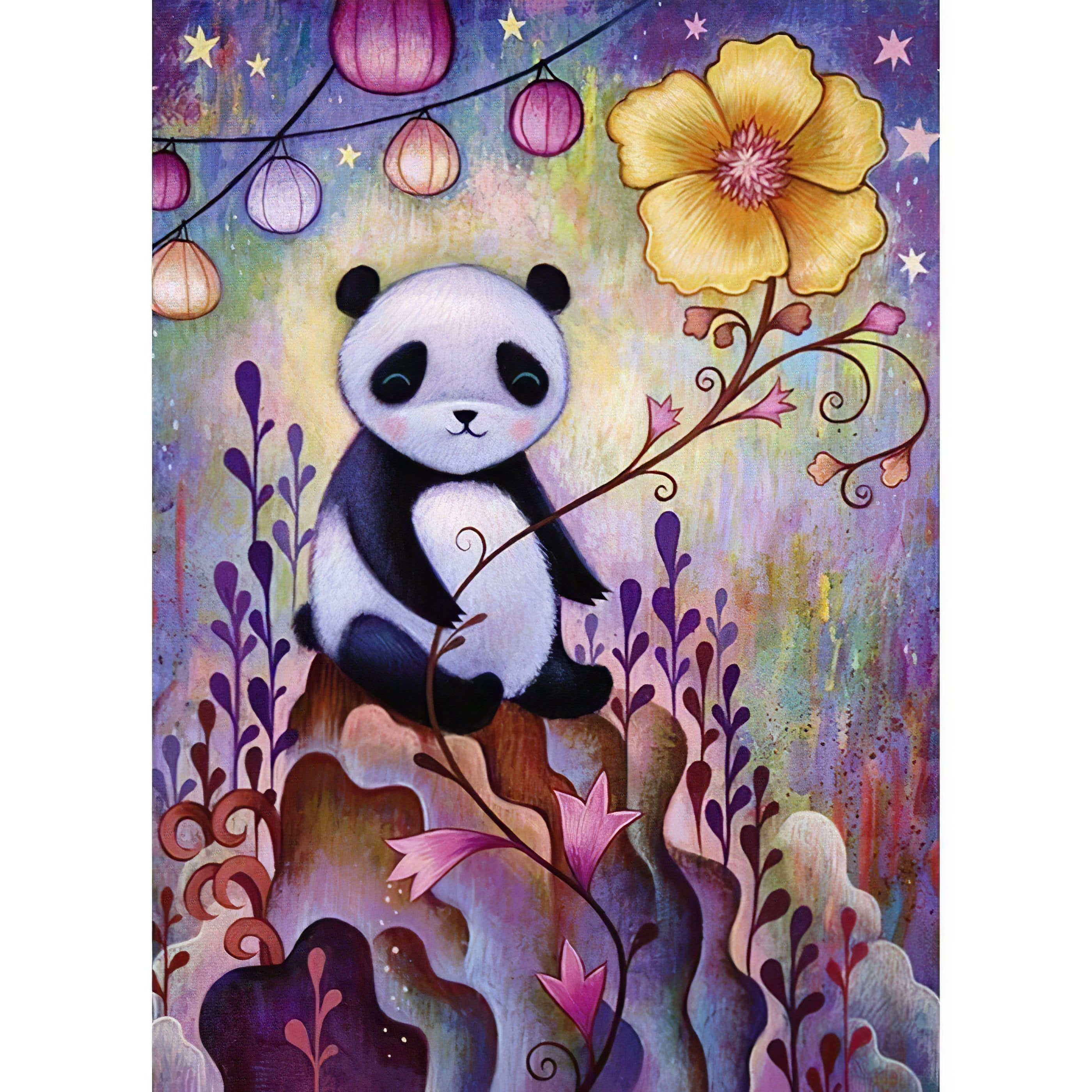 Diamond Painting - Panda-Blume