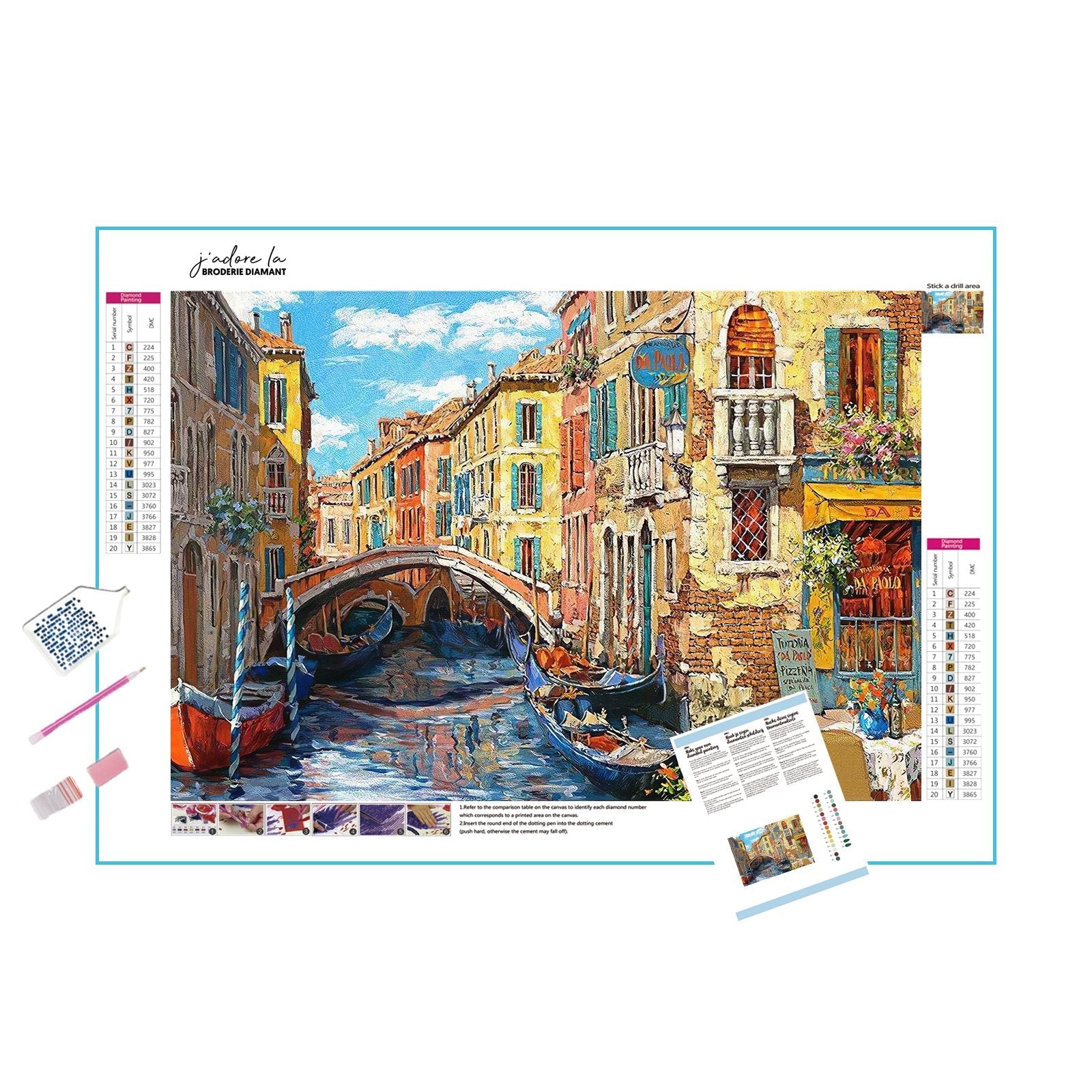 Diamond Painting - Brücke und Fluss von Venedig