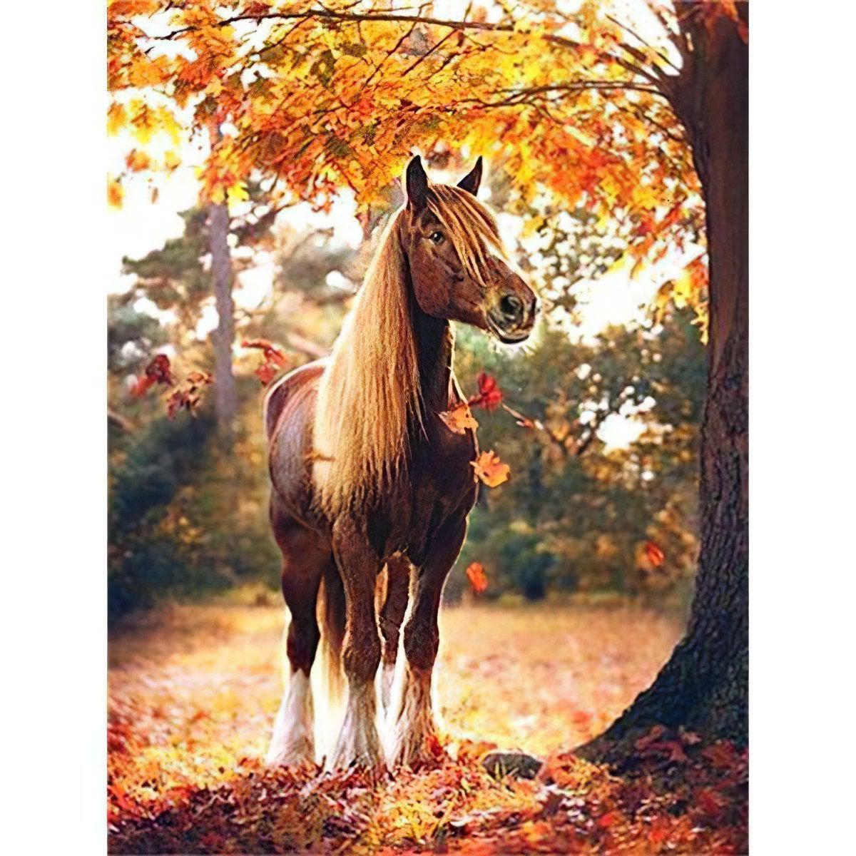 Diamond Painting - Schönes Pferd unter dem Baum
