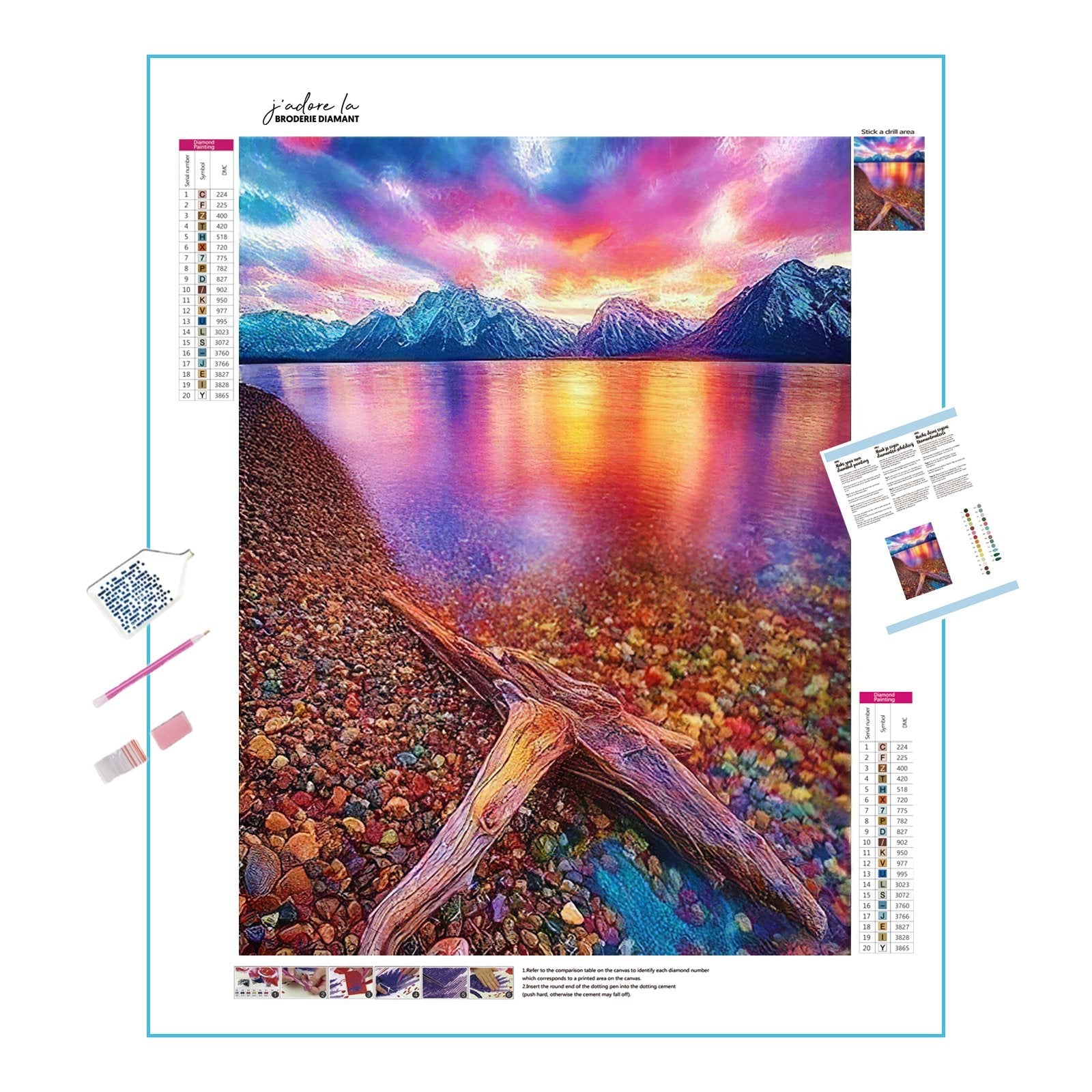 Diamond Painting - Schöne Felsen und Fluss