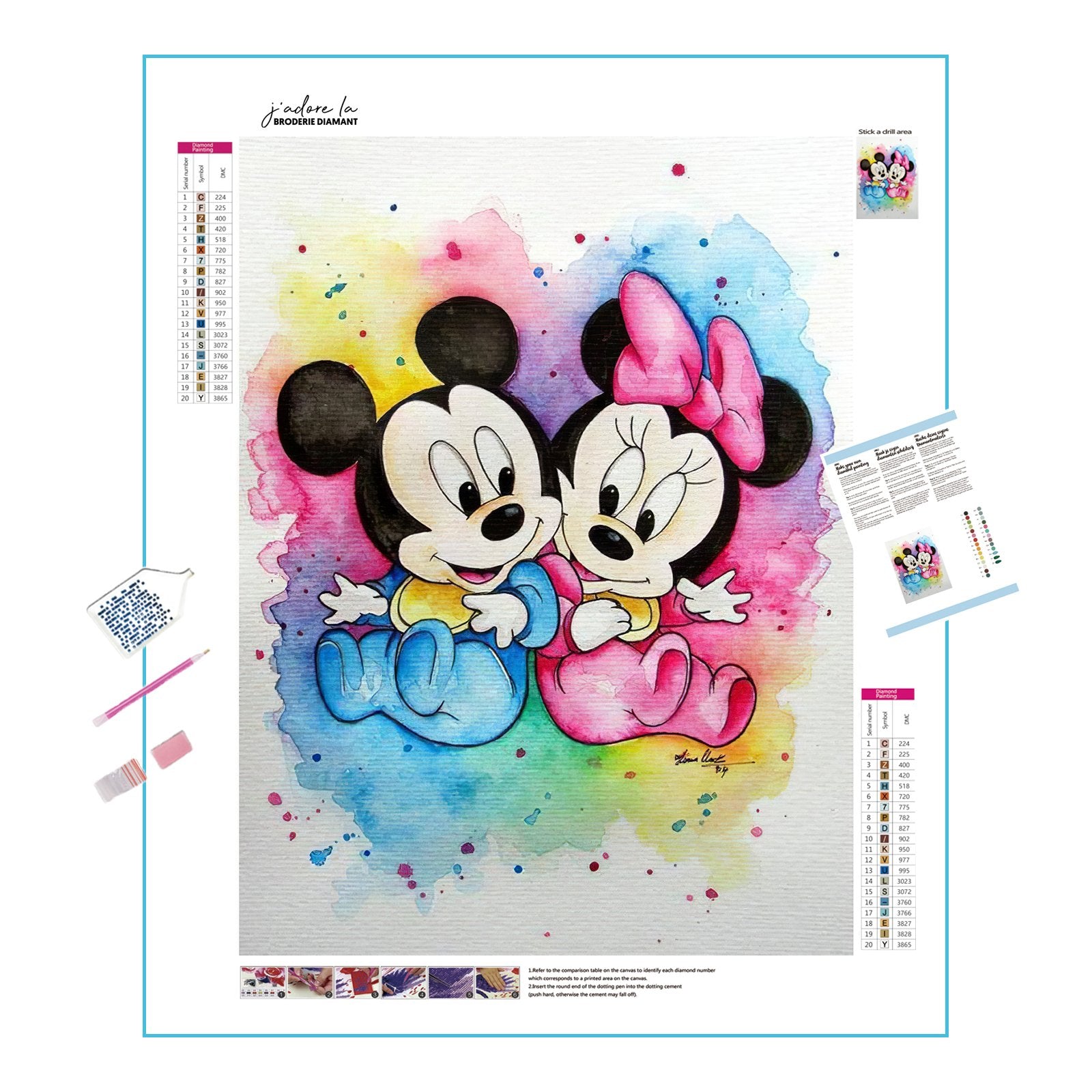 Diamond Painting - Baby Mickey und Minnie Maus-Disney