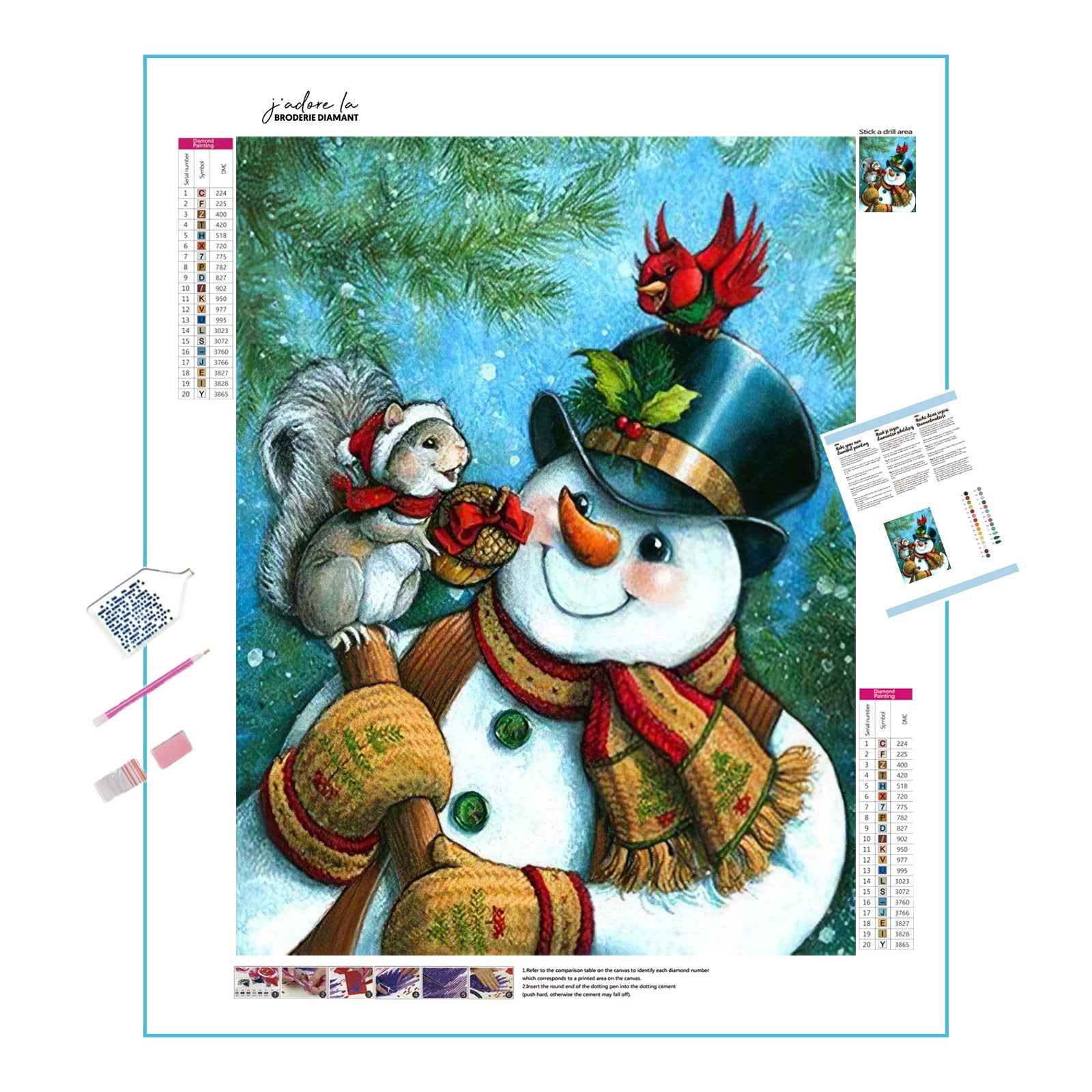 Diamond Painting - Snowman And Squirrel