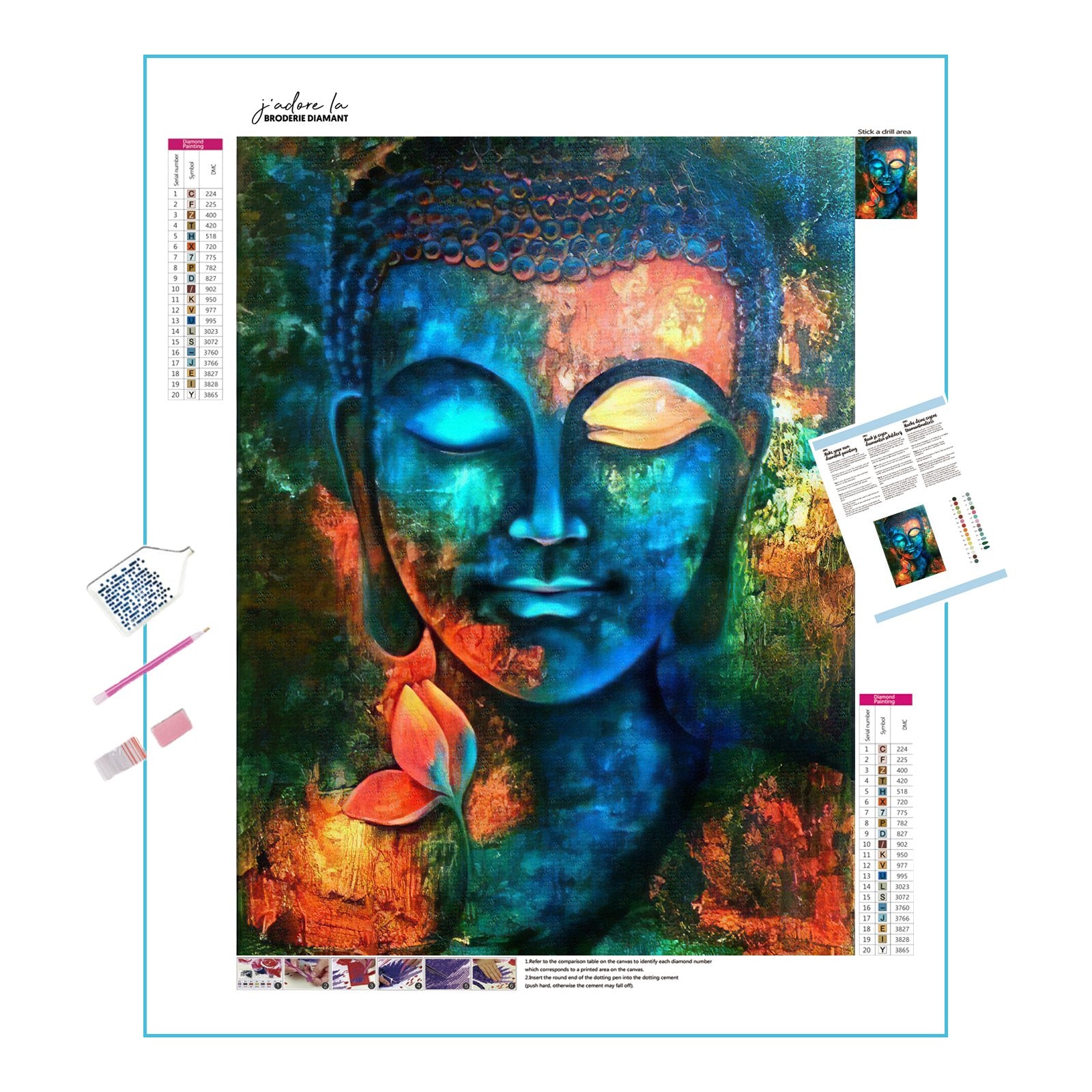 Diamond Painting - Buddha mit geschlossenen Augen